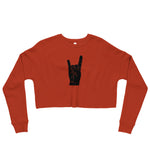 Hand Signals: Sign of the Horns Cropped Sweatshirt (6 colors)