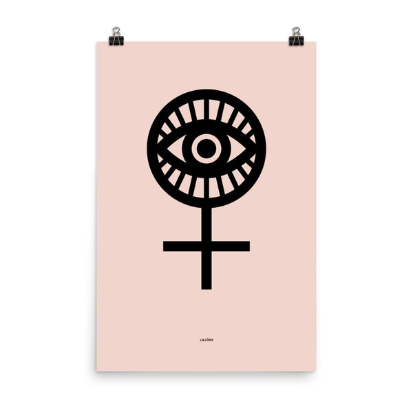 Feminist Eye Poster, Peach